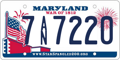 MD license plate 7AN7220