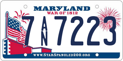 MD license plate 7AN7223