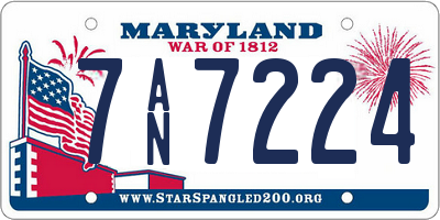 MD license plate 7AN7224