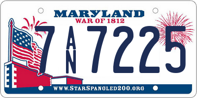 MD license plate 7AN7225