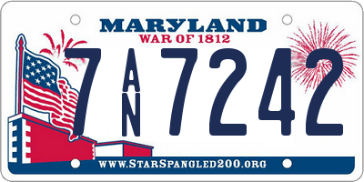 MD license plate 7AN7242