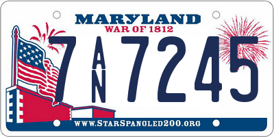MD license plate 7AN7245