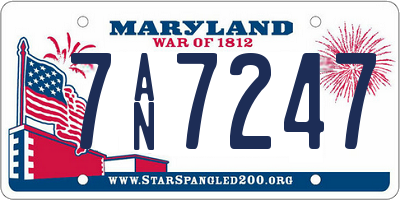 MD license plate 7AN7247