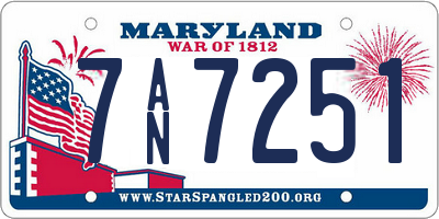 MD license plate 7AN7251