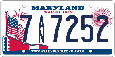 MD license plate 7AN7252