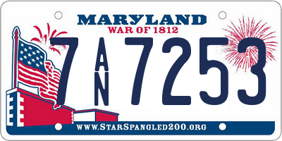 MD license plate 7AN7253