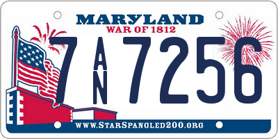 MD license plate 7AN7256