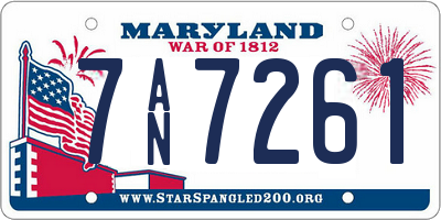MD license plate 7AN7261