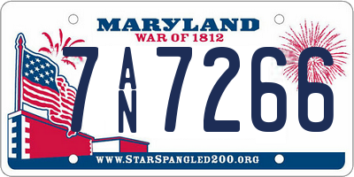 MD license plate 7AN7266