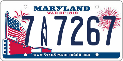 MD license plate 7AN7267
