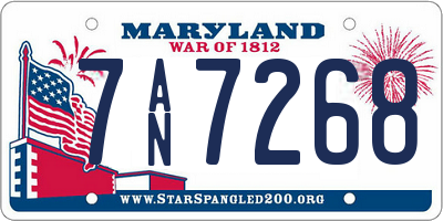 MD license plate 7AN7268
