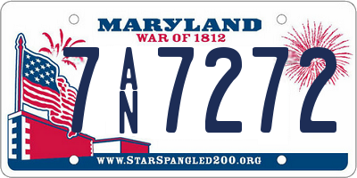 MD license plate 7AN7272