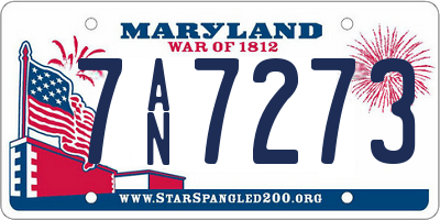 MD license plate 7AN7273