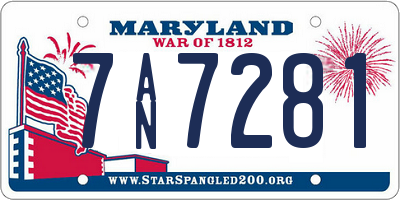 MD license plate 7AN7281