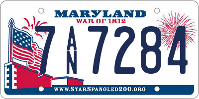 MD license plate 7AN7284
