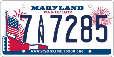 MD license plate 7AN7285