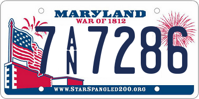 MD license plate 7AN7286