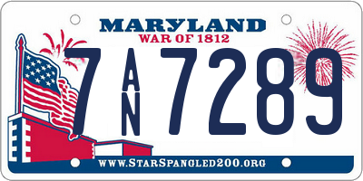 MD license plate 7AN7289