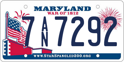 MD license plate 7AN7292