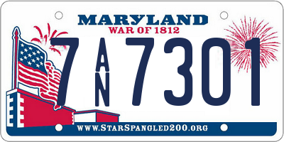 MD license plate 7AN7301