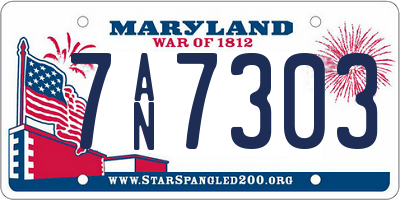 MD license plate 7AN7303
