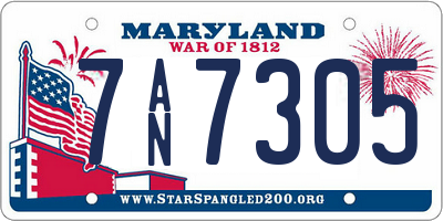 MD license plate 7AN7305