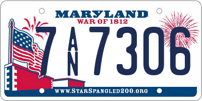 MD license plate 7AN7306