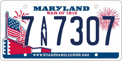 MD license plate 7AN7307