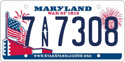 MD license plate 7AN7308
