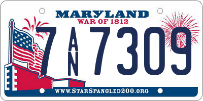 MD license plate 7AN7309