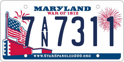 MD license plate 7AN7311