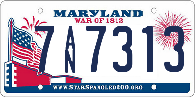 MD license plate 7AN7313