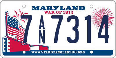 MD license plate 7AN7314