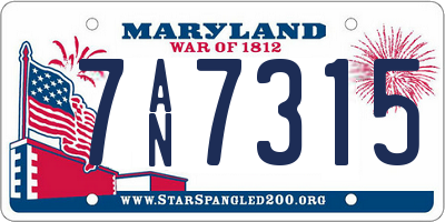 MD license plate 7AN7315