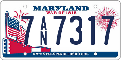 MD license plate 7AN7317