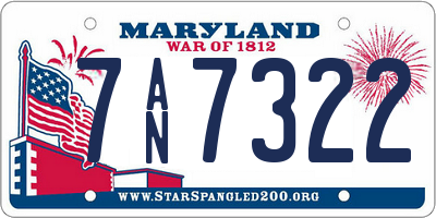 MD license plate 7AN7322
