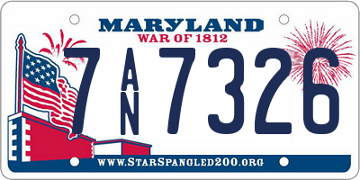 MD license plate 7AN7326