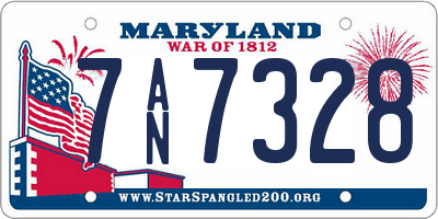 MD license plate 7AN7328