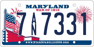 MD license plate 7AN7331