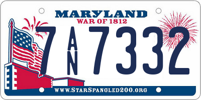 MD license plate 7AN7332