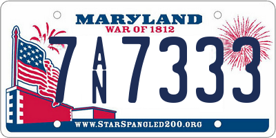 MD license plate 7AN7333