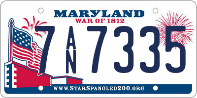 MD license plate 7AN7335
