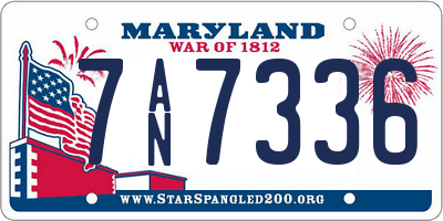 MD license plate 7AN7336
