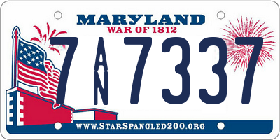 MD license plate 7AN7337