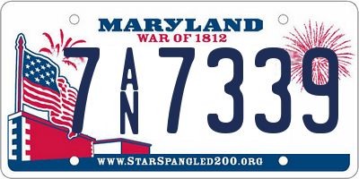 MD license plate 7AN7339