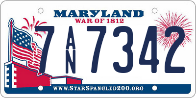 MD license plate 7AN7342