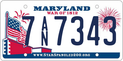 MD license plate 7AN7343