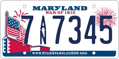 MD license plate 7AN7345