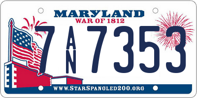 MD license plate 7AN7353