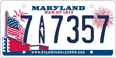 MD license plate 7AN7357